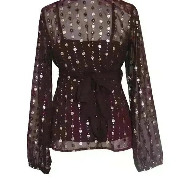 Sequin Long Sleeve Blouse - Picture 2 of 4